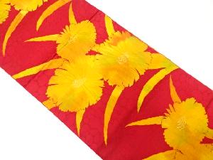 花模様織り出し　名古屋帯